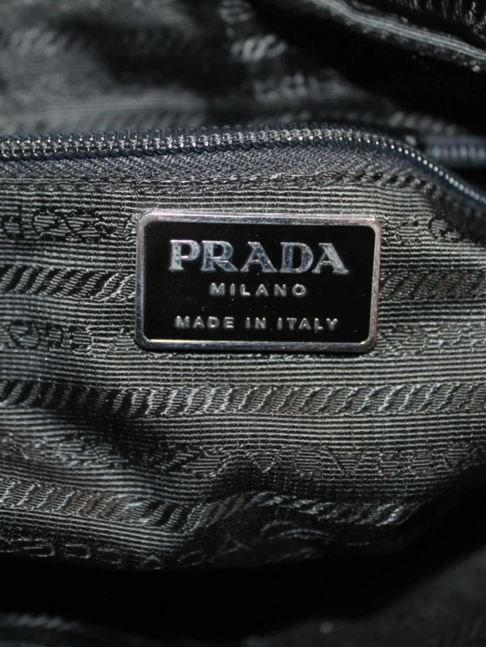 Prada Triangle Logo Tessuto Nylon Quilted Top Handle Shoulder Bag Black Vintage